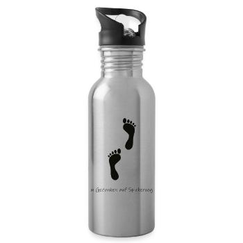 In Gedanken auf Spiekeroog - Trinkflasche mit integriertem Trinkhalm - Lightsilver - Rechts