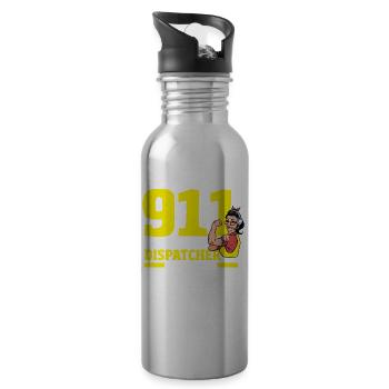 Notruf Disponent Notfall Ersthelfer Dispon - Trinkflasche mit integriertem Trinkhalm - Lightsilver - Rechts