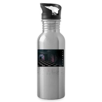Anemoiacore Aesthetic Border Space Weirdcore - Water bottle with straw - silver - Right