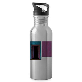 Anemoiacore Aesthetic Border Space Weirdcore - Water bottle with straw - silver - Right