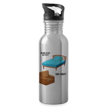 Lustiger Witz Matratzenstuhl - Trinkflasche mit integriertem Trinkhalm - Lightsilver - Rechts