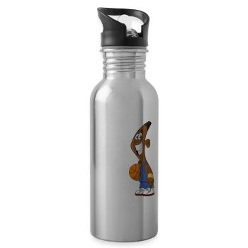 je peux jouer - cadeau fan de basketball - Gourde avec paille intégrée - argent clair - Droite