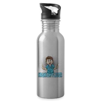 So sieht der beste Krankenpfleger aus - Trinkflasche mit integriertem Trinkhalm - Lightsilver - Rechts