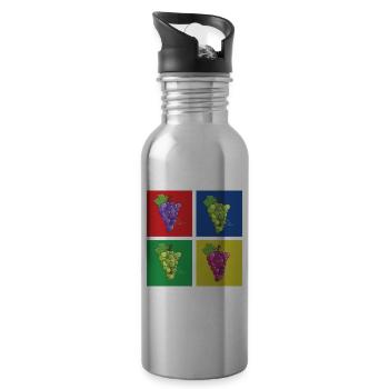 Trauben - Trinkflasche mit integriertem Trinkhalm - Lightsilver - Rechts
