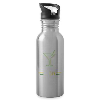 Let The Evening Be-Gin - Gin and Tonic - Trinkflasche mit integriertem Trinkhalm - Lightsilver - Rechts