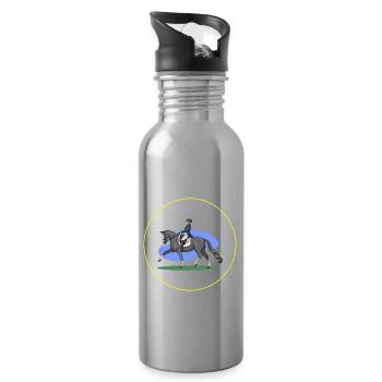 horse riding- riding rider gift idea - Water bottle with straw - silver - Right
