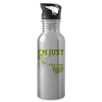 I'm Just Here For The Gin - Trinkflasche mit integriertem Trinkhalm - Lightsilver - Rechts