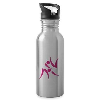 judo love - idee cadeau judo - Gourde avec paille intégrée - argent clair - Droite