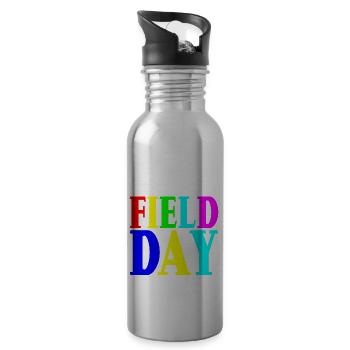 I'm Just Here For Field Day 8 - Water bottle with straw - silver - Right