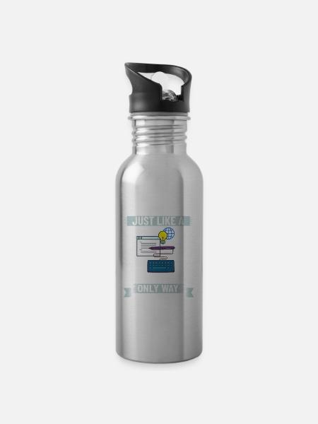 Web Entwicklung Webentwickler Entwickler Manager - Trinkflasche mit integriertem Trinkhalm -