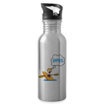 Kanu-Humor - Trinkflasche mit integriertem Trinkhalm - Lightsilver - Rechts