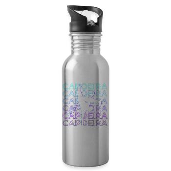 Capoeira Brasilianischer Kampfsportler Retro Gesch - Trinkflasche mit integriertem Trinkhalm - Lightsilver - Rechts
