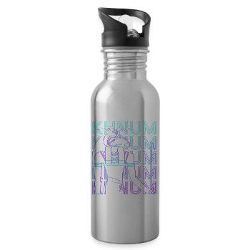 Khnum Egyptian God Ancient Egypt Retro Geschen - Water bottle with straw - silver - Right
