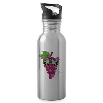 Red Grapes Sunglasses - Water bottle with straw - silver - Right