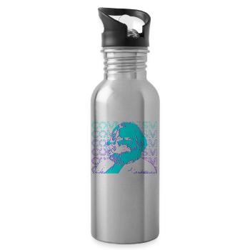 Kommunismus Karl Marx Marxismus Kommunistischer So - Trinkflasche mit integriertem Trinkhalm - Lightsilver - Rechts