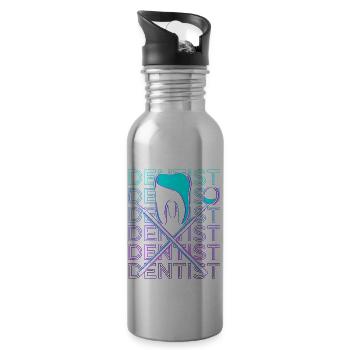 Dentiste Dentiste Dentiste Assistant Cadeau - Gourde avec paille intégrée - argent clair - Droite