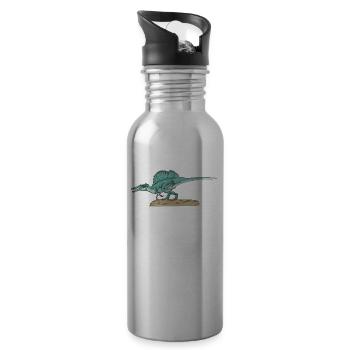 Spinosaurus I Dornechse Kreidezeit Fossil - Trinkflasche mit integriertem Trinkhalm - Lightsilver - Rechts