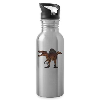 Spinosaurus I Dornechse Kreidezeit Fossil - Trinkflasche mit integriertem Trinkhalm - Lightsilver - Rechts