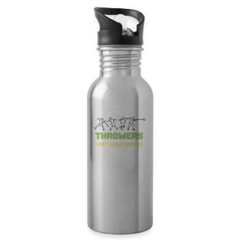 Shot Put I Athletics Discus Thrower Motif - Water bottle with straw - silver - Right
