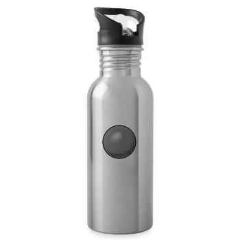 Shot Put I Athletics Discus Thrower Motif - Water bottle with straw - silver - Right