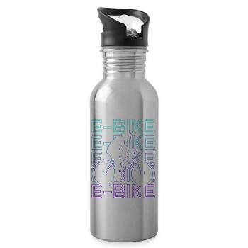 E-Bike E-Bike Retro Geschenk - Trinkflasche mit integriertem Trinkhalm - Lightsilver - Rechts