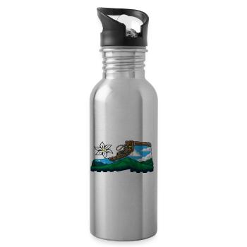 Berg oder Tal ist mir egal hauptsache - Trinkflasche mit integriertem Trinkhalm - Lightsilver - Rechts
