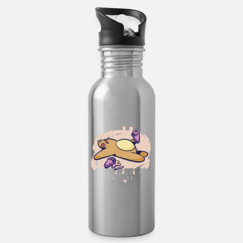 Motivation - Trinkflasche mit integriertem Trinkhalm - Lightsilver
