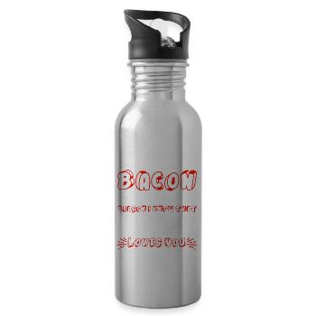 Bacon Another Reason I Know That Jesus Loves Me 4 - Trinkflasche mit integriertem Trinkhalm - Lightsilver - Rechts