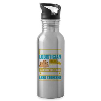 Logistics Logistician Retired Logistician - Water bottle with straw - silver - Right