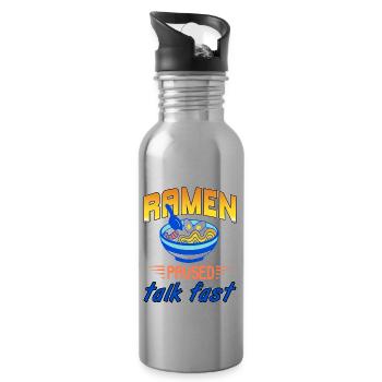 Ramen Paused Talk Fast Funny Ramen Lover Tea - Water bottle with straw - silver - Right