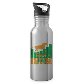 Feelin' Bullish Awesome Vintage Investor Design - Gourde avec paille intégrée - argent clair - Droite