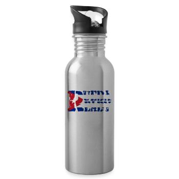Salsa Rueda de Casino Cuba Flag Rueda Ready - Water bottle with straw - silver - Right