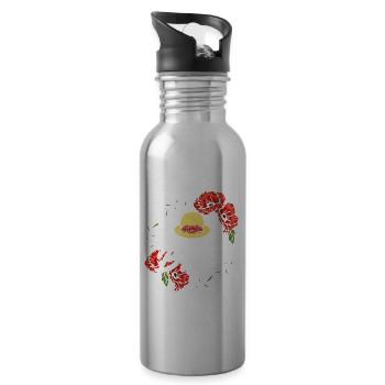 Team Braut Hochzeitsparty Damenhut Rosenkranz Crew - Trinkflasche mit integriertem Trinkhalm - Lightsilver - Rechts