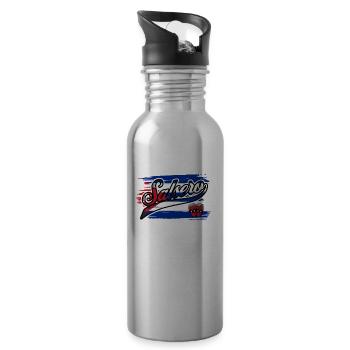 Kuba Salsa Dancer Salsero Kuba Flagge - Trinkflasche mit integriertem Trinkhalm - Lightsilver - Rechts