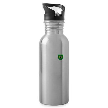 Brazil Brazilian Seleção Football Fan Jersey - Water bottle with straw - silver - Right