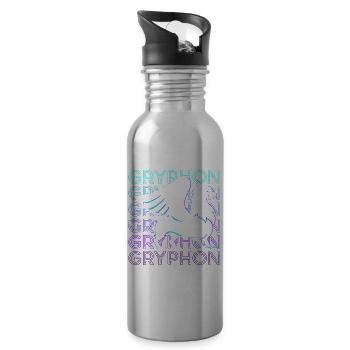 Griffin Greek Mythology Ancient Greek - Water bottle with straw - silver - Right