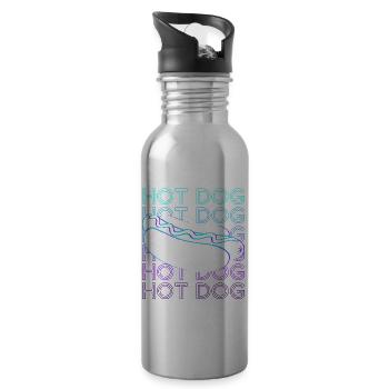 Hot Dog Rétro - Gourde avec paille intégrée - argent clair - Droite