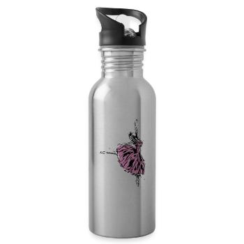 Ballet Tanzen Tänzerin - Trinkflasche mit integriertem Trinkhalm - Lightsilver - Rechts