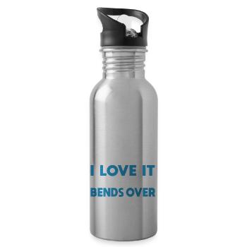 I Love It When She Bends Over - Trinkflasche mit integriertem Trinkhalm - Lightsilver - Rechts