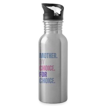 Mother By Choice For Choice Feminist - Water bottle with straw - silver - Right