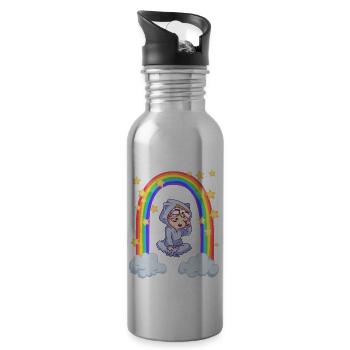 Anime Manga Cosplay Rainbow Child Baby - Water bottle with straw - silver - Right