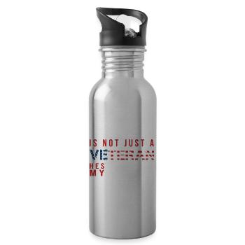 My Dad Is Not Just a Veteran He's My Hero US - Trinkflasche mit integriertem Trinkhalm - Lightsilver - Rechts