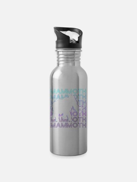 Mammut Elefant Retro - Trinkflasche mit integriertem Trinkhalm - Lightsilver