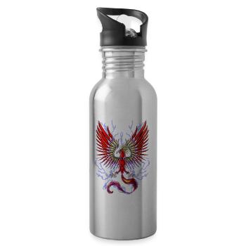 Thunderbird Mythical Cryptid Bird - Water bottle with straw - silver - Right