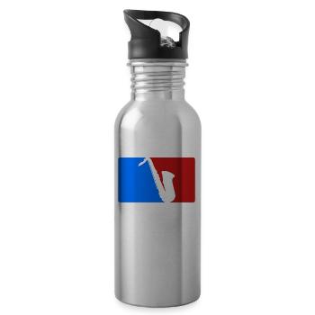 Saxophon - Trinkflasche mit integriertem Trinkhalm - Lightsilver - Rechts