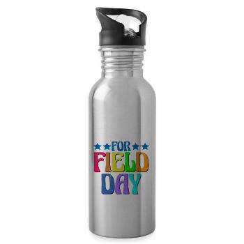I'm Just Here For Field Day 26 - Water bottle with straw - silver - Right