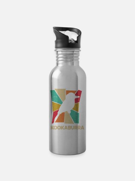 birding - Trinkflasche mit integriertem Trinkhalm - Lightsilver