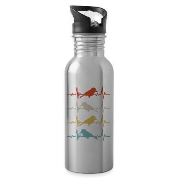 Kookaburra Birder Birdwatcher Ornithology - Trinkflasche mit integriertem Trinkhalm - Lightsilver - Rechts