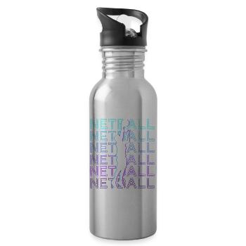 Netzballspieler Retro - Trinkflasche mit integriertem Trinkhalm - Lightsilver - Rechts
