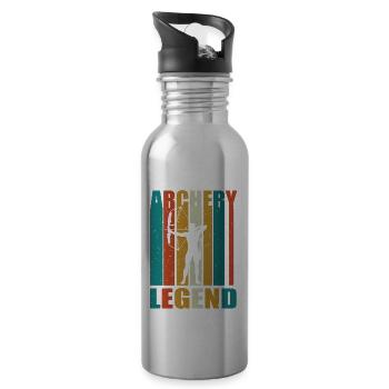 Bogenschiessen Legende - Trinkflasche mit integriertem Trinkhalm - Lightsilver - Rechts